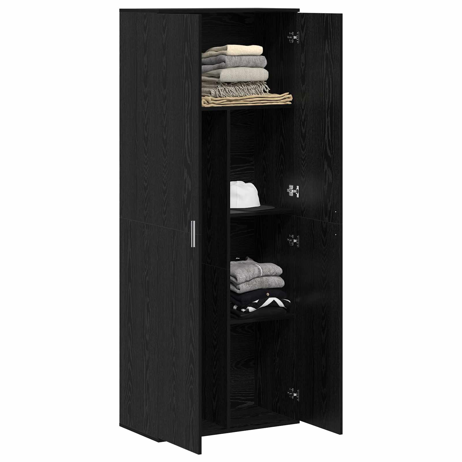 Highboard 70 x 33.5 x 180 εκ. Επεξεργασμένο Ξύλο Μαύρη Οξυά