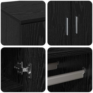 Highboard 80 x 39 x 178 εκ Επεξεργασμένο Ξύλο Μαύρη Δρυς