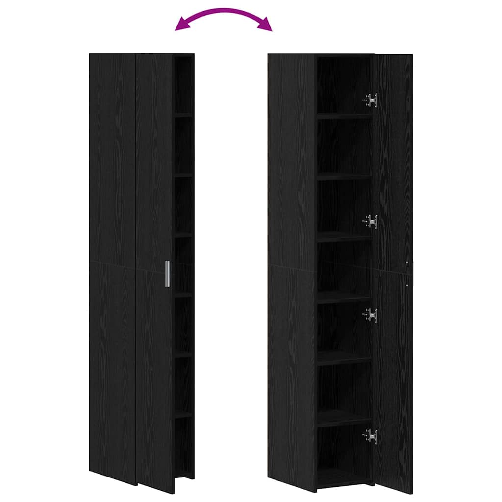 Highboard 2 pcs Μαύρη Οξυά 30 x 42,5 x 185 εκ - Pakobazaar
