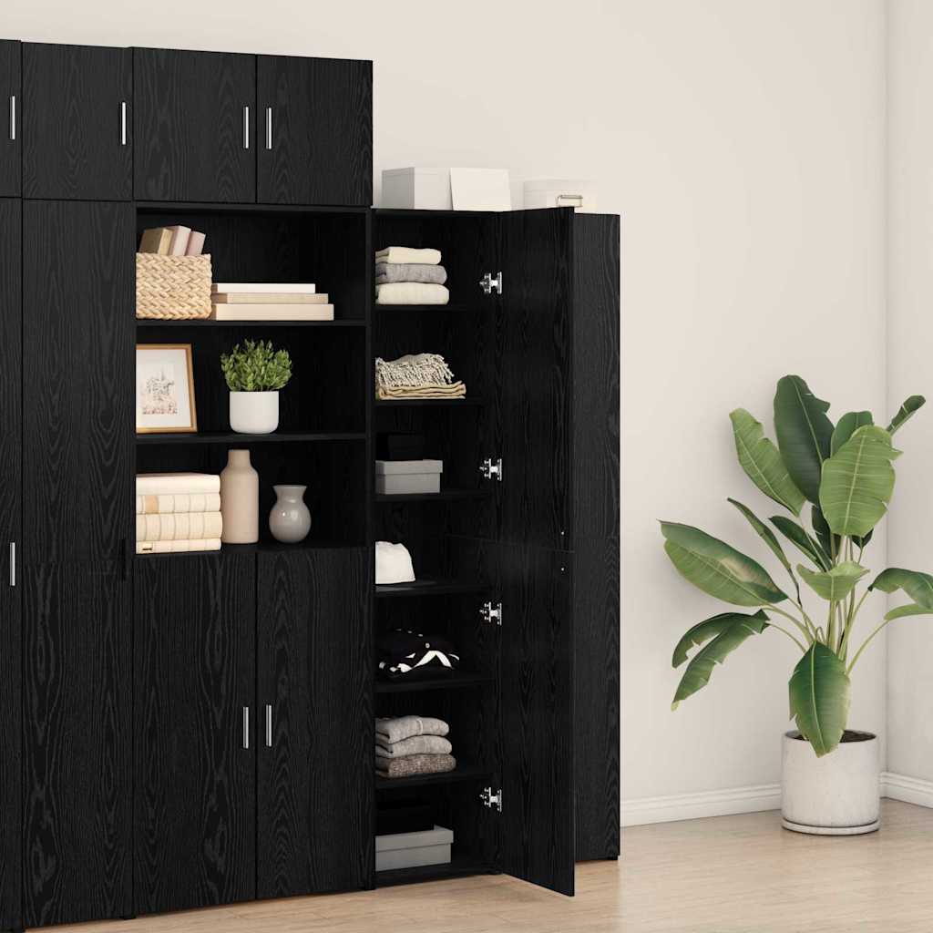 Highboard Μαύρη Οξυά 40 x 42,5 x 185 εκ. - Pakobazaar