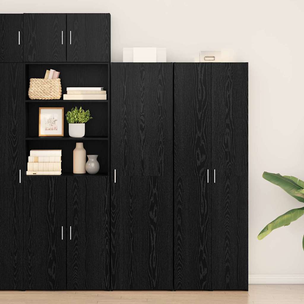 Highboard 2 pcs Μαύρη Οξυά 50 x 42,5 x 185 εκ. - Pakobazaar