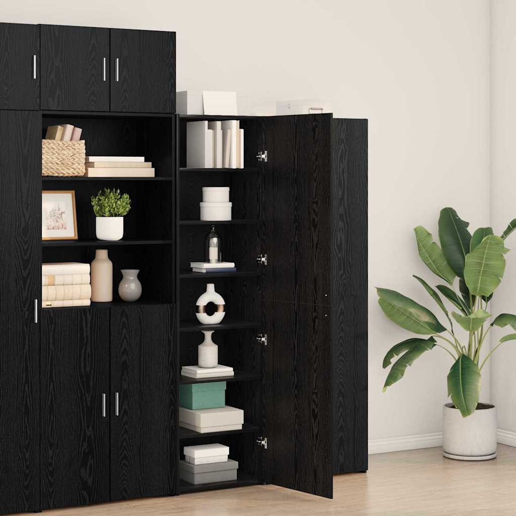 Highboard 2 pcs Μαύρη Οξυά 50 x 42,5 x 185 εκ. - Pakobazaar