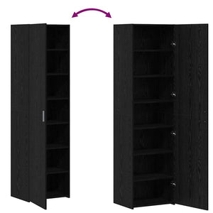 Highboard 2 pcs Μαύρη Οξυά 50 x 42,5 x 185 εκ. - Pakobazaar