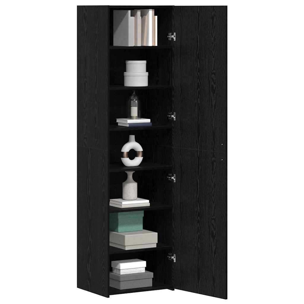 Highboard 2 pcs Μαύρη Οξυά 50 x 42,5 x 185 εκ. - Pakobazaar