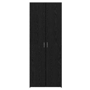 Highboard 2 pcs Μαύρη Οξυά 70 x 42,5 x 185 εκ - Pakobazaar