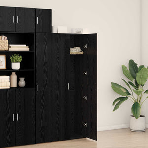 Highboard Μαύρη δρυς 70 x 42.5 x 185 εκ Επεξεργασμένο ξύλο - Pakobazaar