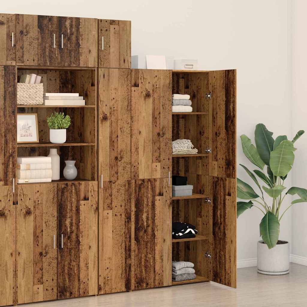 Highboard 2 pcs Παλιό ξύλο 80 x 42 x 185 εκ - Pakobazaar
