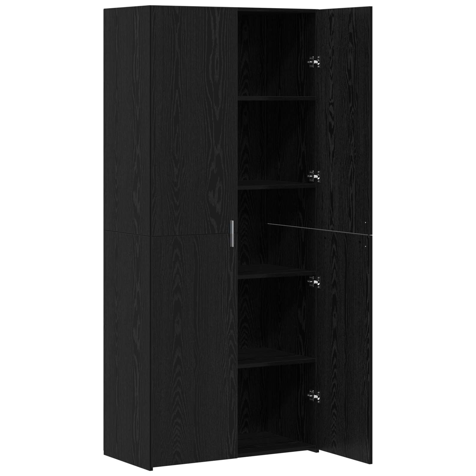 Highboard 2 pcs Μαύρη Οξυά 80 x 42 x 185 εκ