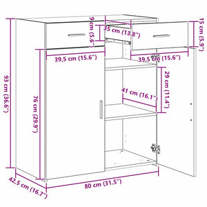 Ντουλάπι αποθήκευσης Μαύρη Οξυά 80 x 42.5 x 93 εκ.