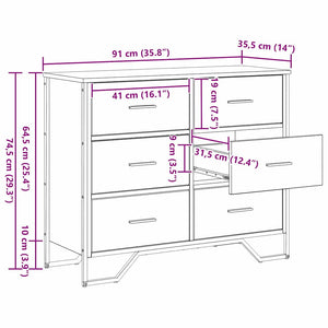 Κουτί με συρτάρια 2 pcs Artisan Oak 91 x 35,5 x 74,5 εκ. - Pakobazaar