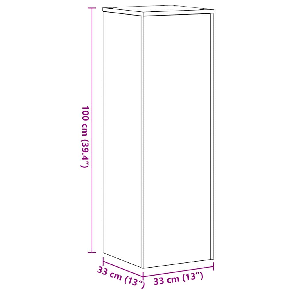 Βάση φυτών 2 pcs Μαύρη Οξυά 33 x 33 x 100 cm Επεξεργασμένο ξύλο - Pakobazaar