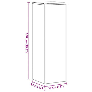Βάση φυτών 2 pcs Μαύρη Οξυά 33 x 33 x 100 cm Επεξεργασμένο ξύλο - Pakobazaar