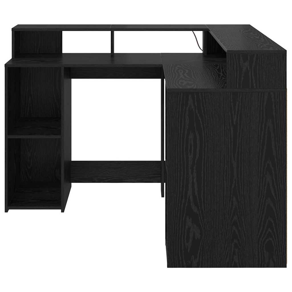 Γραφείο Μαύρη Οξυά 130 x 130 x 91 εκ. Επεξεργασμένο ξύλο