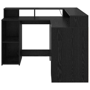 Γραφείο Μαύρη Οξυά Επεξεργασμένο ξύλο 130 x 130 x 91 εκ.