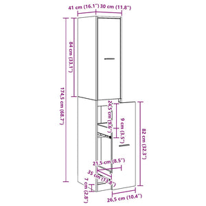 Φαρμακευτική Ντουλάπα Μοτίβο Μοτίβο 30 x 41 x 174,5 εκ.