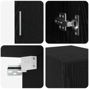 Ντουλάπι αποθήκευσης 3 pcs Μαύρη Οξυά 30 x 42,5 x 225 εκ - Pakobazaar