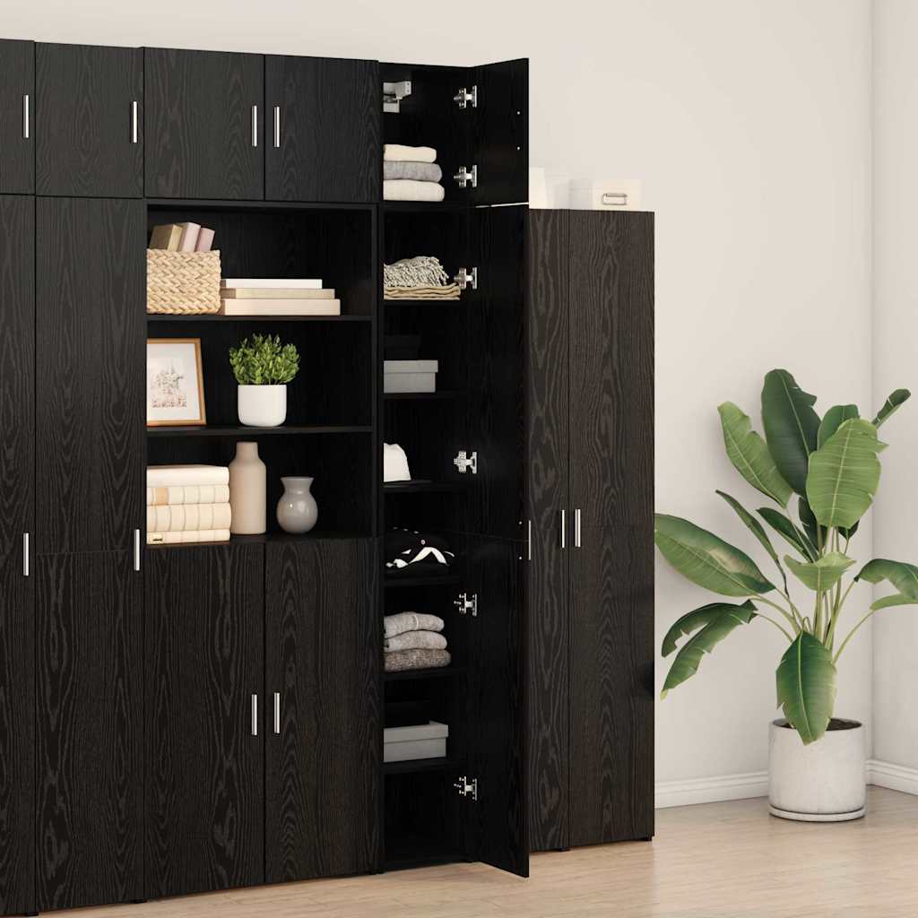 Ντουλάπι αποθήκευσης 3 pcs Μαύρη Οξυά 30 x 42,5 x 225 εκ - Pakobazaar
