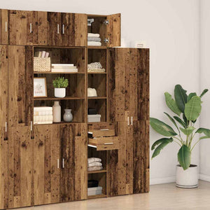 Ντουλάπι αποθήκευσης 2 pcs Παλιό ξύλο 30 x 42,5 x 225 εκ - Pakobazaar
