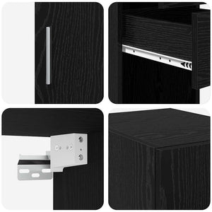 Ντουλάπι αποθήκευσης 2 pcs Μαύρη Οξυά 30 x 42,5 x 225 εκ - Pakobazaar