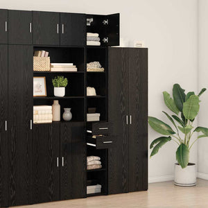Ντουλάπι αποθήκευσης 2 pcs Μαύρη Οξυά 30 x 42,5 x 225 εκ - Pakobazaar