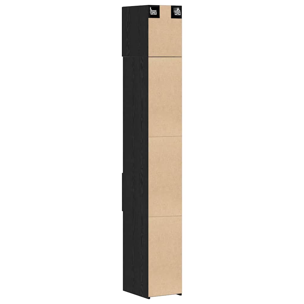 Ντουλάπι αποθήκευσης 2 pcs Μαύρη Οξυά 30 x 42,5 x 225 εκ - Pakobazaar
