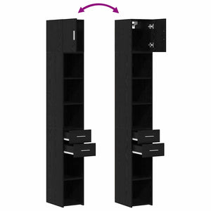 Ντουλάπι αποθήκευσης 2 pcs Μαύρη Οξυά 30 x 42,5 x 225 εκ - Pakobazaar