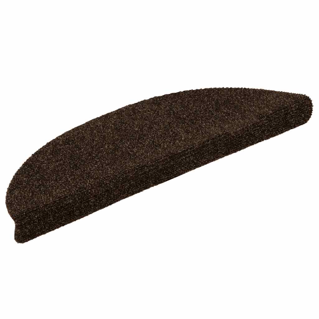 Πατάκια Σκαλιών Αυτοκόλλητα 20 τεμ. Καφέ Ημίκυκλα 56x17x3 εκ.