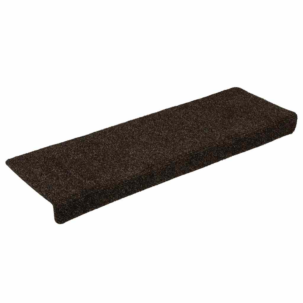 Αυτοκόλλητα Πατάκια Σκαλιών 30 τεμ. 65x21x4 εκ. Σκούρο Καφέ Ορθογώνιο Άκρο