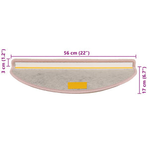 Πατάκια Σκάλας Αυτοκόλ. 30 τεμ. Όψη Σιζάλ 56x17x3 εκ. Ροζ - Pakobazaar
