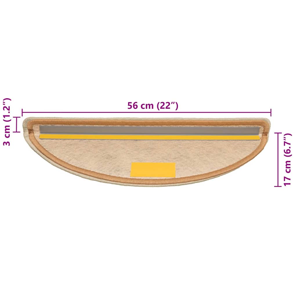 Αυτοκόλλητα Πατάκια Σκαλιών σε Όψη Σιζάλ 30 τεμ. 56x17x3 εκ. Σιζάλ - Pakobazaar