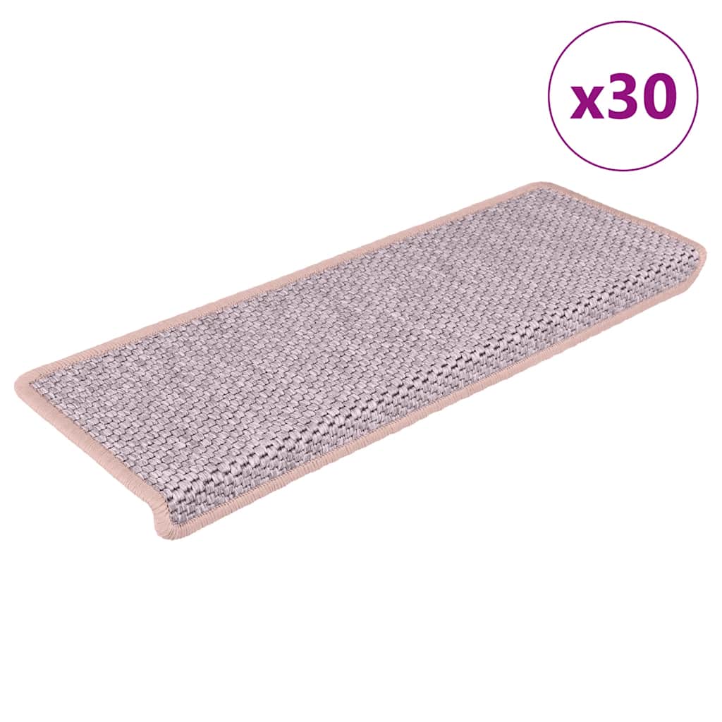 Πατάκια Σκάλας Αυτοκόλ. 30 τεμ. Όψη Σιζάλ 65x21x4 εκ. Ροζ