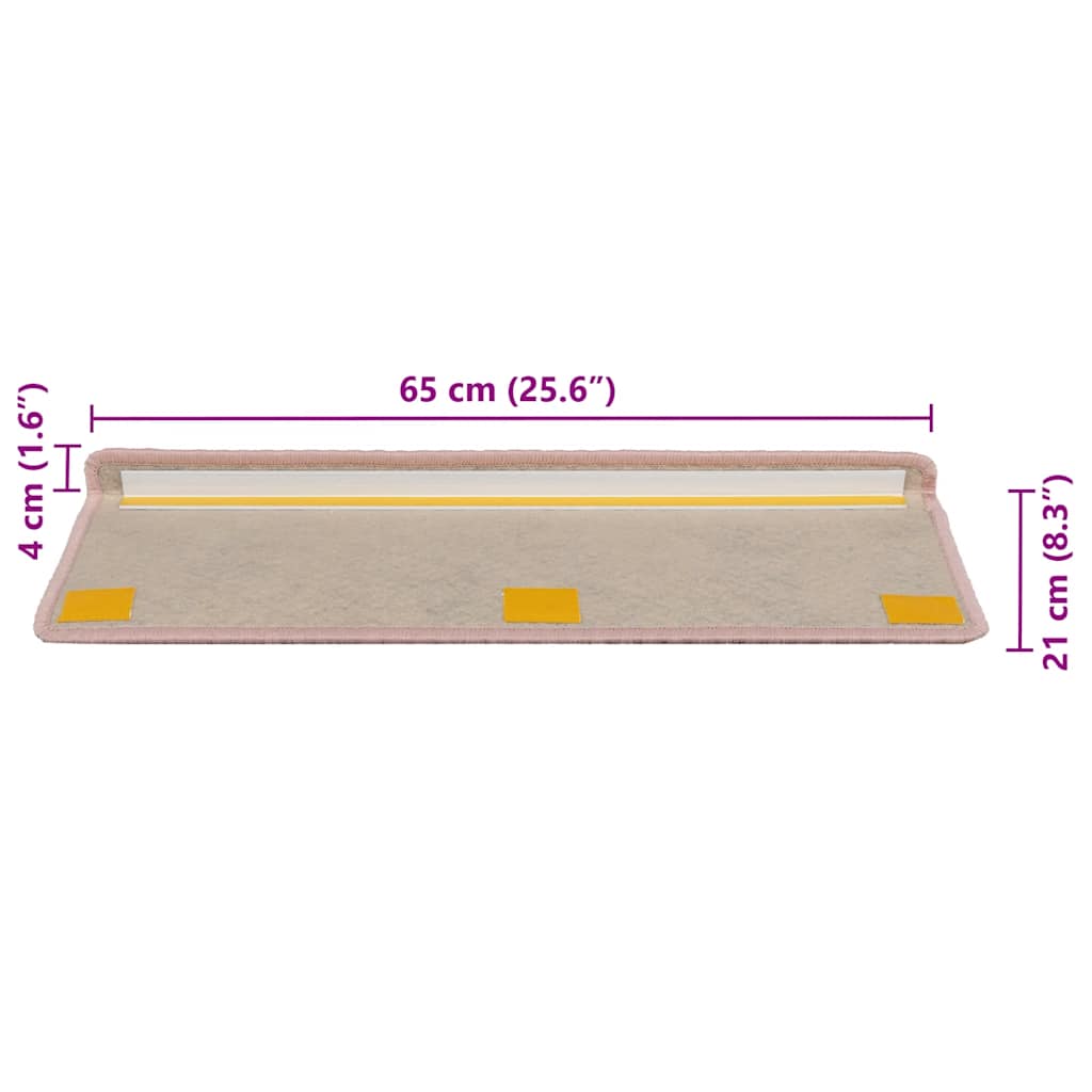 Πατάκια Σκάλας Αυτοκόλ. 30 τεμ. Όψη Σιζάλ 65x21x4 εκ. Ροζ