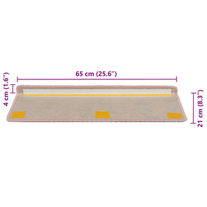 Πατάκια Σκάλας Αυτοκόλ. 30 τεμ. Όψη Σιζάλ 65x21x4 εκ. Ροζ