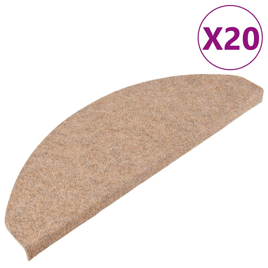 Πατάκια Σκάλας Αυτοκόλλητα 20 τεμ. Μπεζ 65 x 22,5 x 3,5 εκ. - Pakobazaar