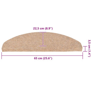 Πατάκια Σκάλας Αυτοκόλλητα 30 τεμ. Μπεζ 65 x 22,5 x 3,5 εκ. - Pakobazaar