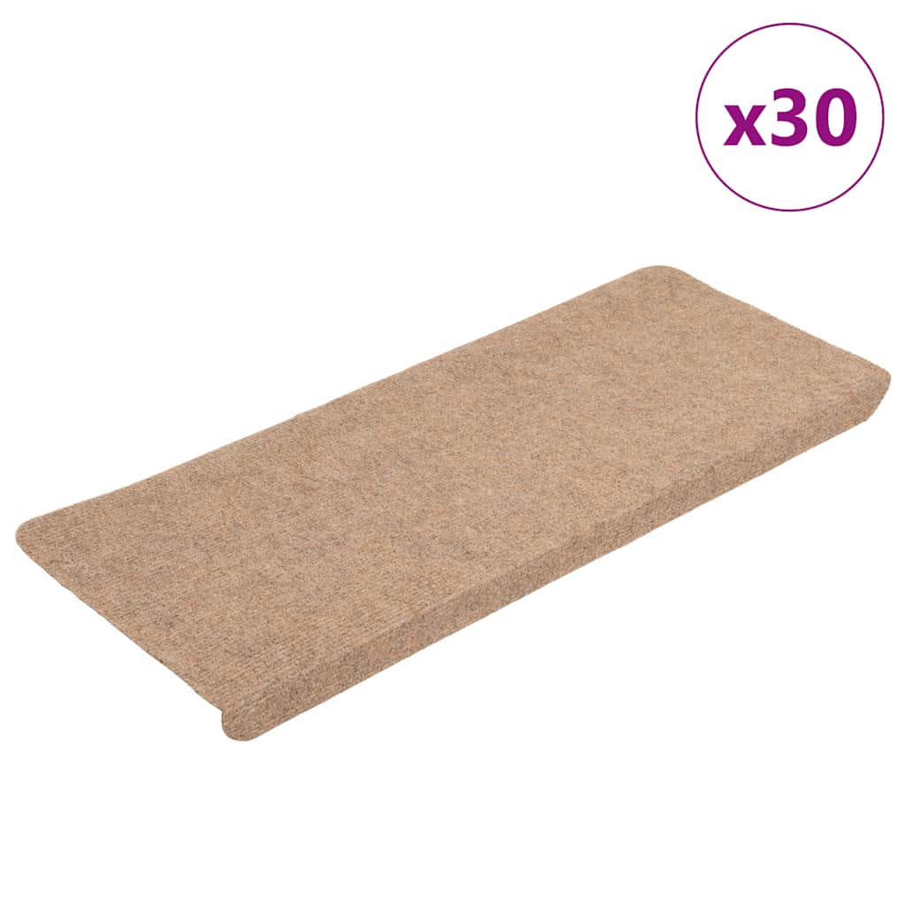 Πατάκια Σκάλας Αυτοκόλλητα 30 τεμ. Μπεζ 65x24,5x3,5 εκ. - Pakobazaar