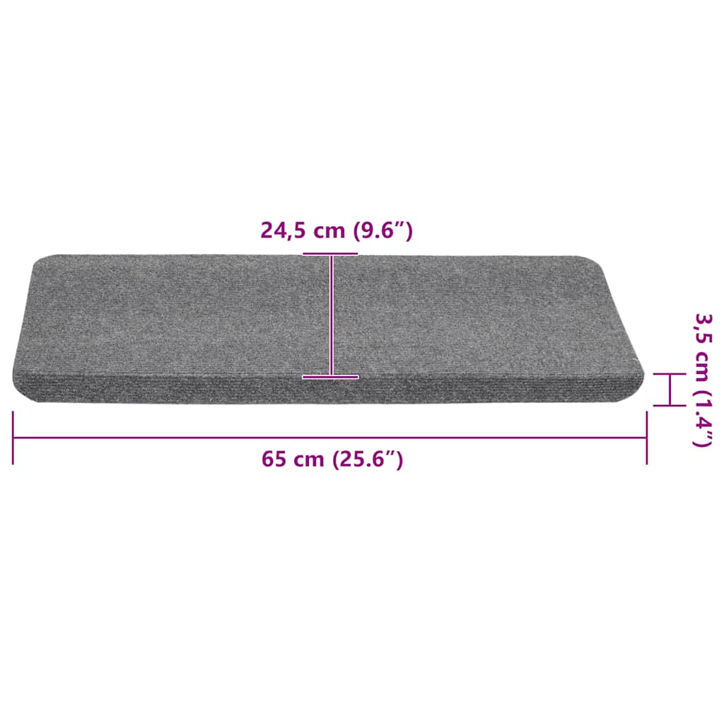 Πατάκια Σκάλας Αυτοκόλλητα 30 τεμ. Γκρι 65x24,5x3,5 εκ. - Pakobazaar