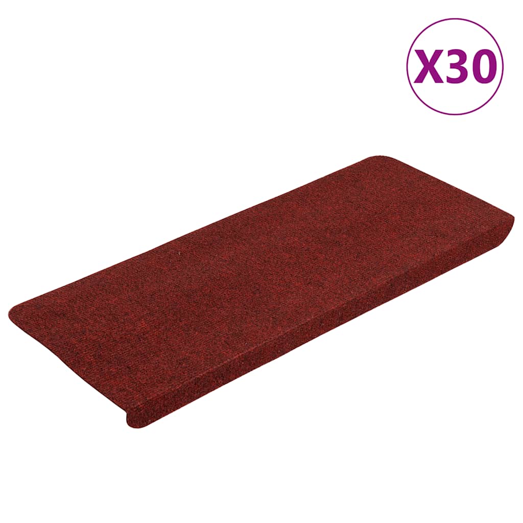 Πατάκια Σκάλας Αυτοκόλλητα 30 τεμ. Κόκκινο 65 x 22,5 x 3,5 εκ.