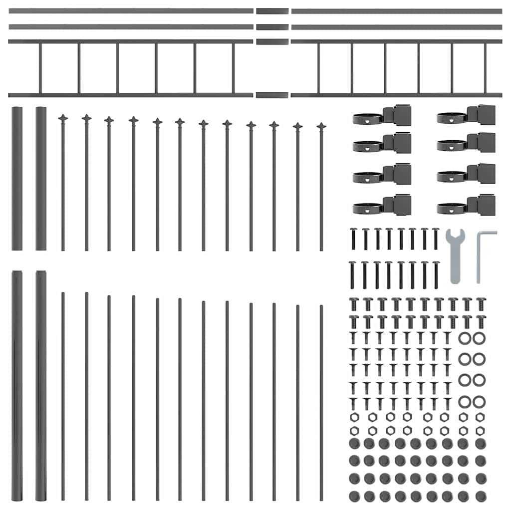 Φράχτης Κήπου 2 pcs Γκρι 170 x 225 cm