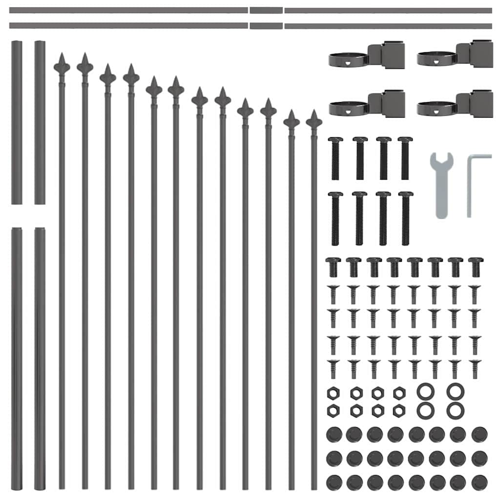 Φράχτης Κήπου 4 pcs Γκρι 170 x 140 εκ