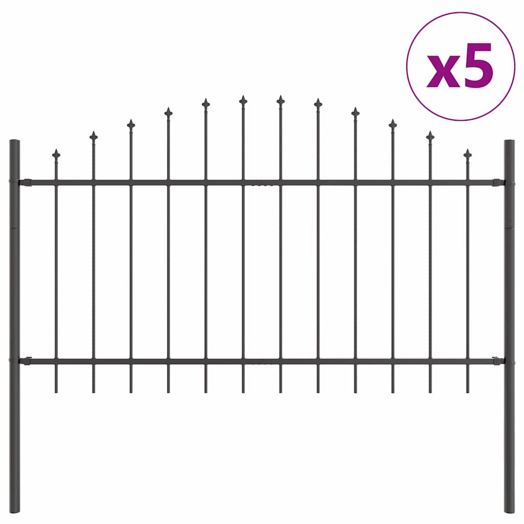 Φράχτης Κήπου 5 pcs Γκρι 170 x 140 εκ