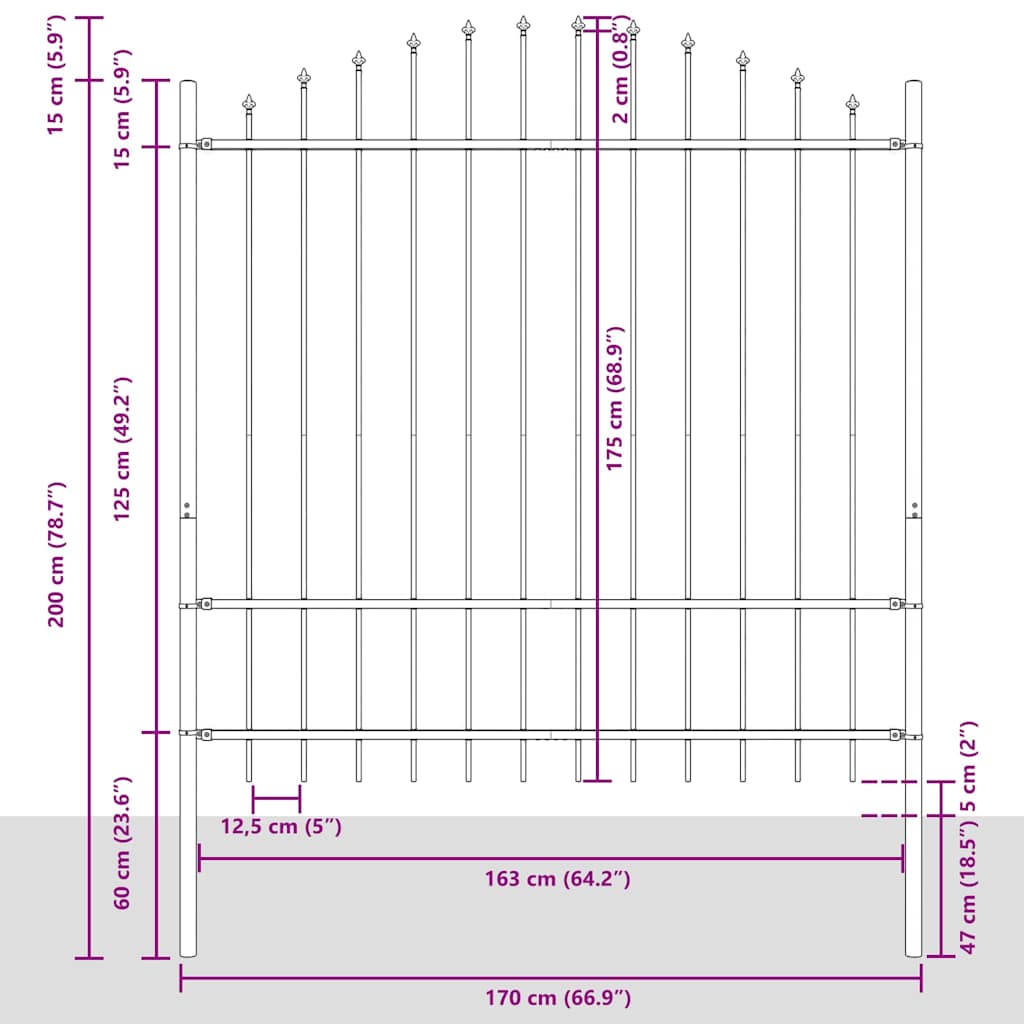 Φράχτης Κήπου 6 pcs Γκρι 170 x 215 cm