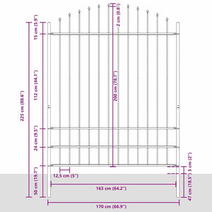 Φράχτης Κήπου 6 pcs Γκρι 170 x 225 cm - Pakobazaar