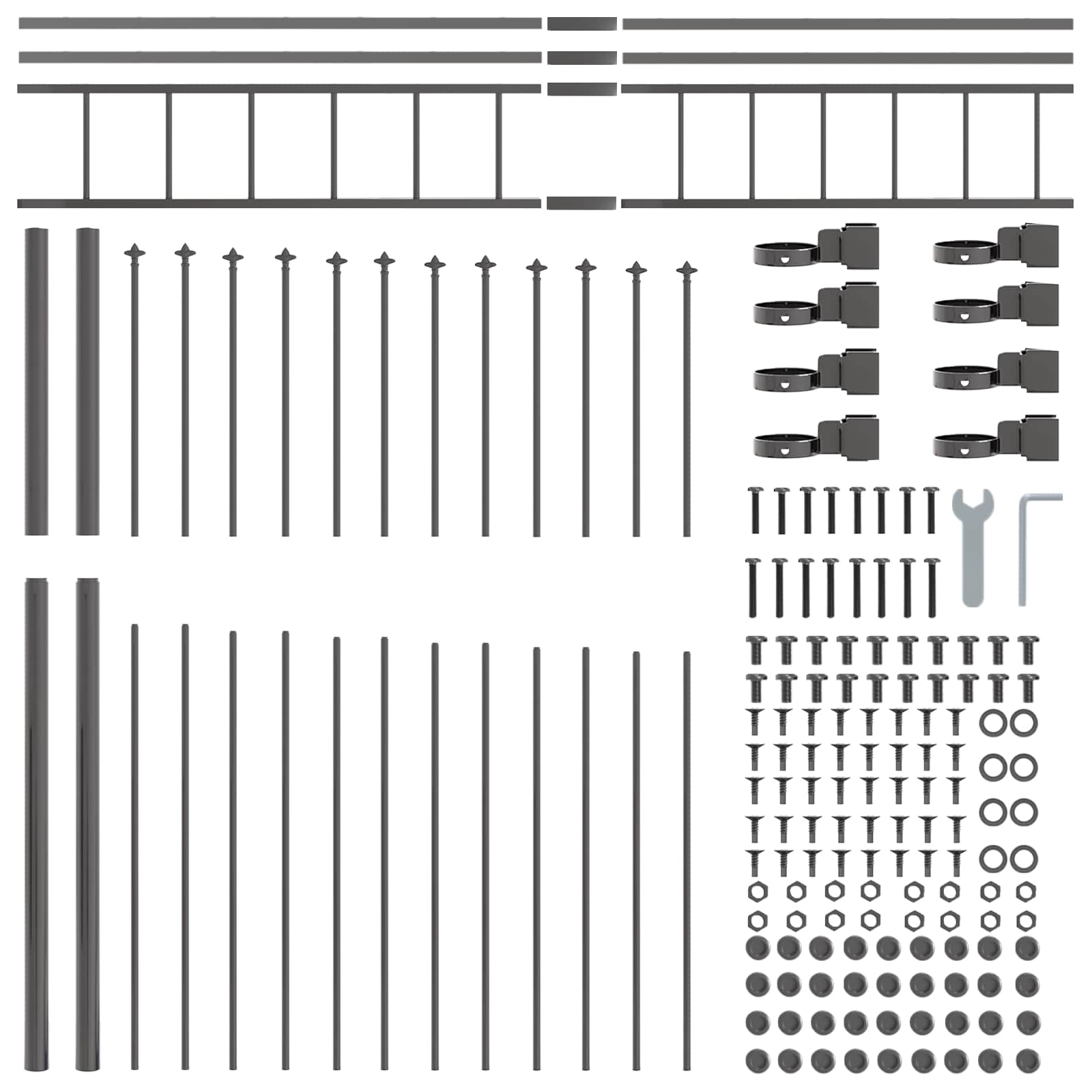 Φράχτης Κήπου 7 pcs Γκρι 170 x 225 cm - Pakobazaar