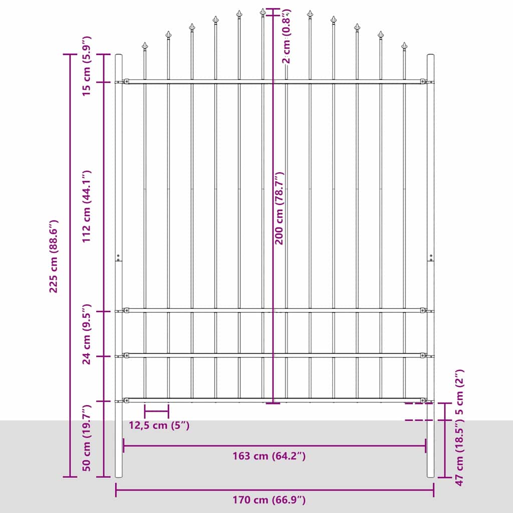 Φράχτης Κήπου 2 pcs Λευκό 170 x 225 cm