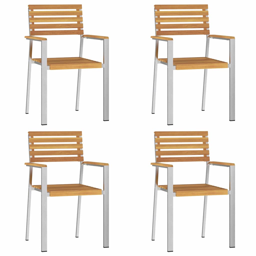 Σέτ φαγητού για κήπο 5 pcs Καφέ Στερεό Ξύλο Ακακίας