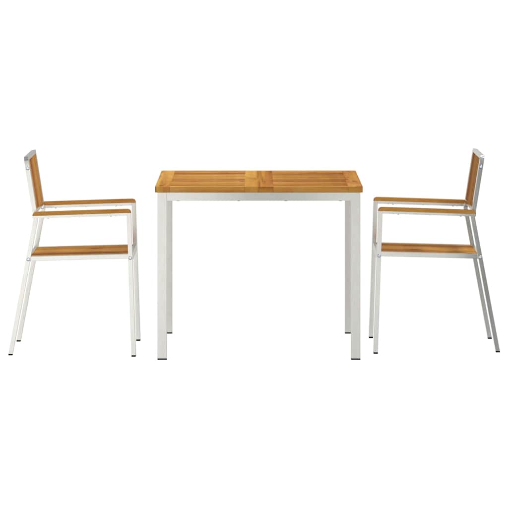 Σετ Εξωτερικής Τραπέζης 3 pcs Καφέ Στερεό Ξύλο Ακακίας