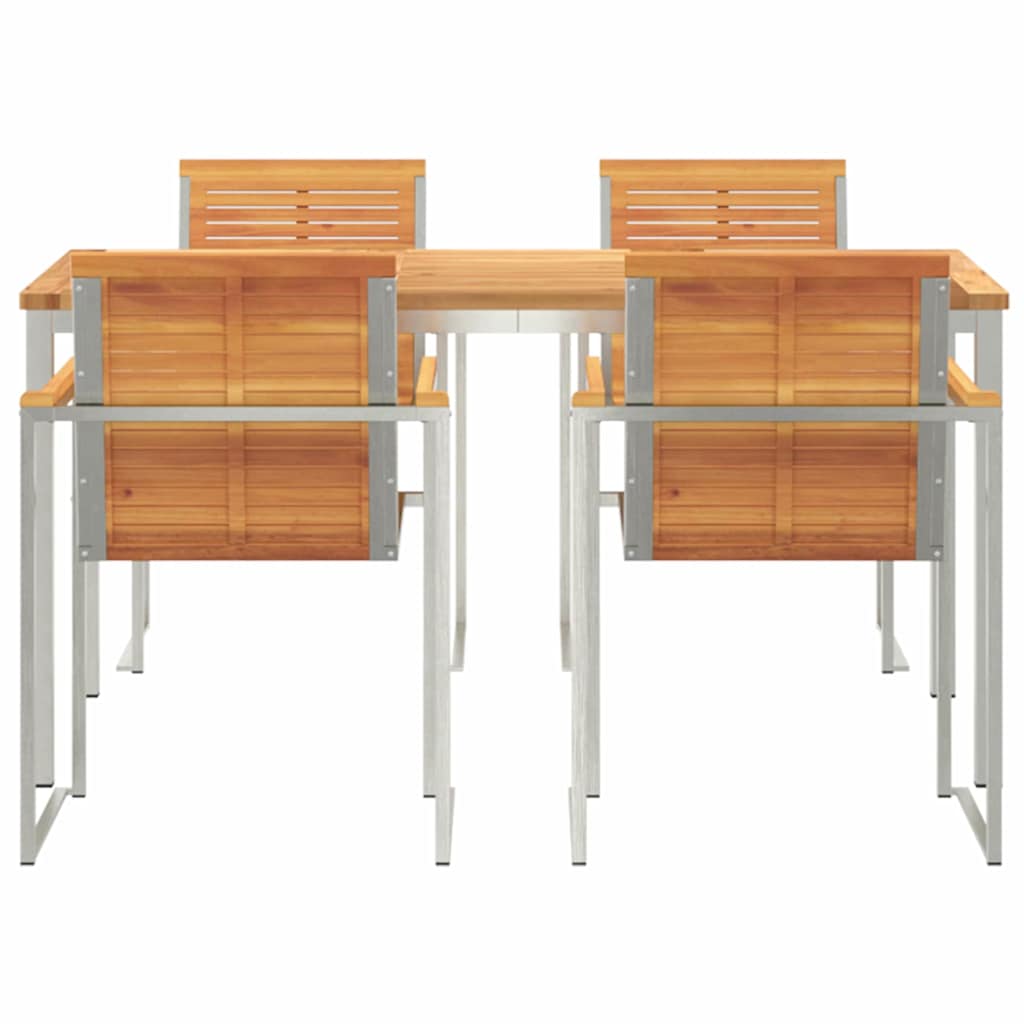 Σέτ φαγητού για κήπο 5 pcs Καφέ Στερεό Ξύλο Ακακίας