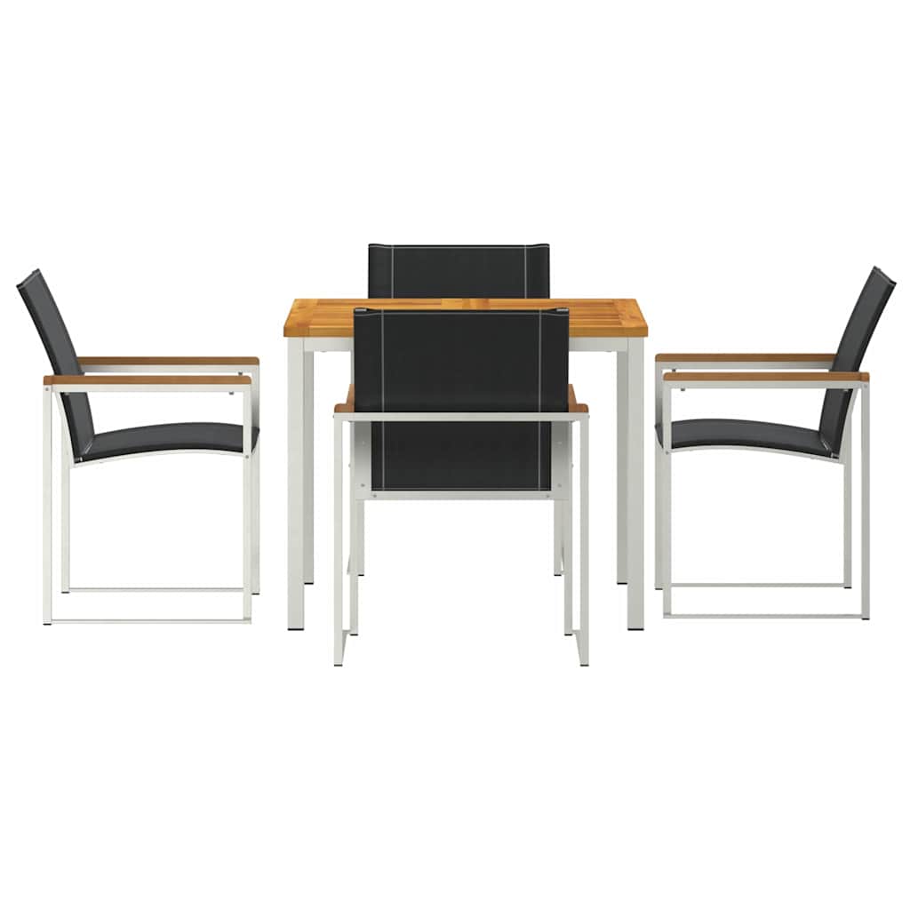 Σέτ φαγητού για κήπο 5 pcs Καφέ Στερεό Ξύλο Ακακίας