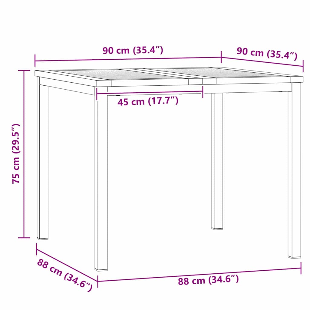 Σέτ φαγητού για κήπο 5 pcs Καφέ Στερεό Ξύλο Τίκ